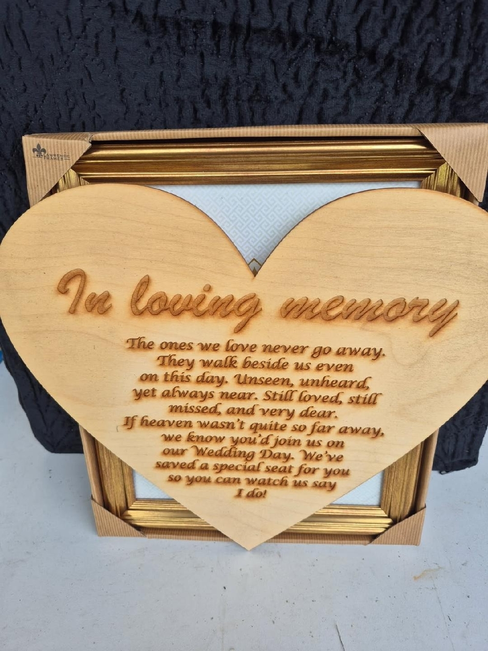 In Loving Memory Heart Plaque - Natural Wood